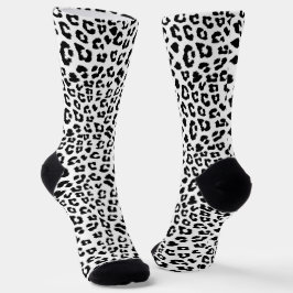 Leopard Print Black and White Socken