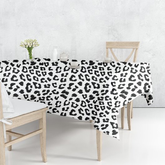 Leopard Print Black and White Tischdecke