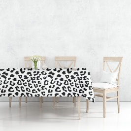 Leopard Print Black and White Tischdecke