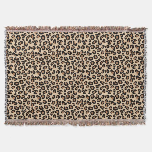 Leopard Print, Black, Brown, Rust und Tan Decke (Vorderseite)