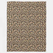 Leopard Print, Black, Brown, Rust und Tan Fleecedecke (Vorderseite)