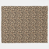 Leopard Print, Black, Brown, Rust und Tan Fleecedecke (Vorderseite (Horizontal))