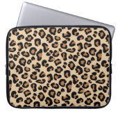 Leopard Print, Black, Brown, Rust und Tan Laptopschutzhülle (Vorderseite)