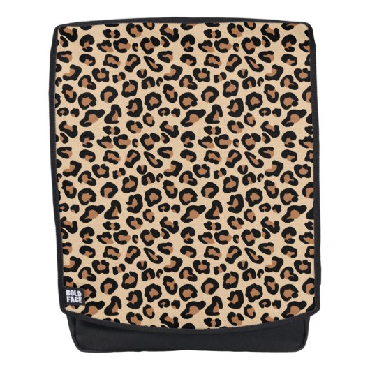 Leopard Print, Black, Brown, Rust und Tan Rucksack (Vorderseite)