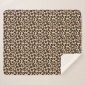 Leopard Print, Black, Brown, Rust und Tan Sherpadecke (Vorderseite (Horizontal))