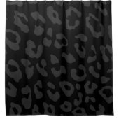 Leopard Print Black Duschvorhang (Vorderseite)