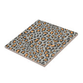 Leopard Print Black, Grau, Orange Fliese (Seite)