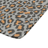 Leopard Print Black, Grau, Orange Schneidebrett (Ecke)