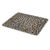 Leopard Print Black, Grau, Orange Schneidebrett (Ecke)