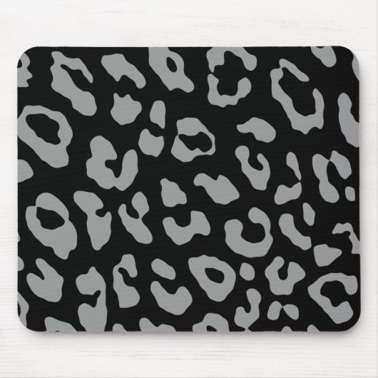 Leopard Print Black Gray Mousepad (Vorne)