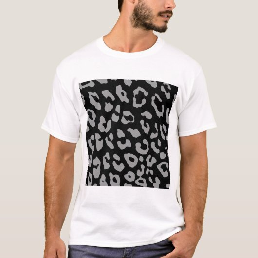 Leopard Print Black Gray T-Shirt (Vorderseite)