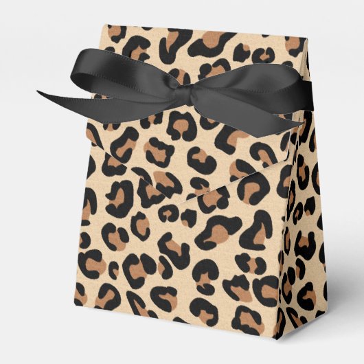 Leopard Print, Black, Rust und Tan Geschenkschachtel (Vorderseite)