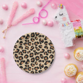 Leopard Print, Black, Rust und Tan Pappteller (Party)