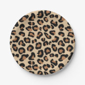 Leopard Print, Black, Rust und Tan Pappteller (Vorderseite)