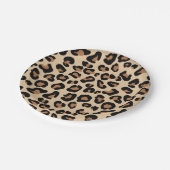 Leopard Print, Black, Rust und Tan Pappteller (Schrägansicht)