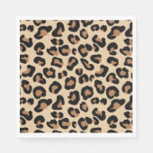 Leopard Print, Black, Rust und Tan Serviette (Vorderseite)