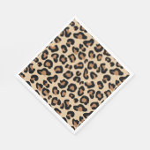 Leopard Print, Black, Rust und Tan Serviette (Ecke)