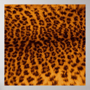 Leopard print black spotted Skin Texture Template Poster