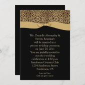 Leopard Print Black Tan Ribbon Post Hochzeit Einladung (Vorne/Hinten)