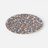 Leopard Print- Blau und Braun Pappteller (Schrägansicht)