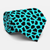 Leopard Print BLAUE NEON KRAWATTE RAVE (Gerollt)