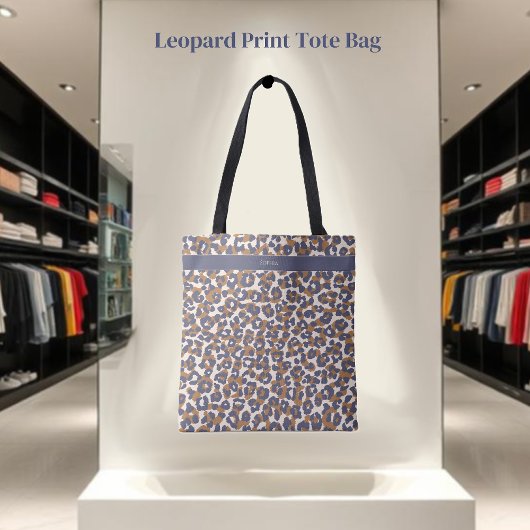 Leopard Print Blue Brown- Tasche