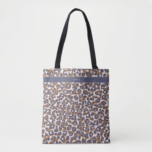 Leopard Print Blue Brown- Tasche (Vorderseite)