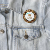 Leopard Print Blue Quatre-Folie 'Danke' Button (Beispiel)