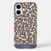 Leopard Print Blue und Brown- Case-Mate iPhone Hülle (Rückseite)