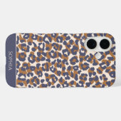 Leopard Print Blue und Brown- Case-Mate iPhone Hülle (Rückseite (Horizontal))