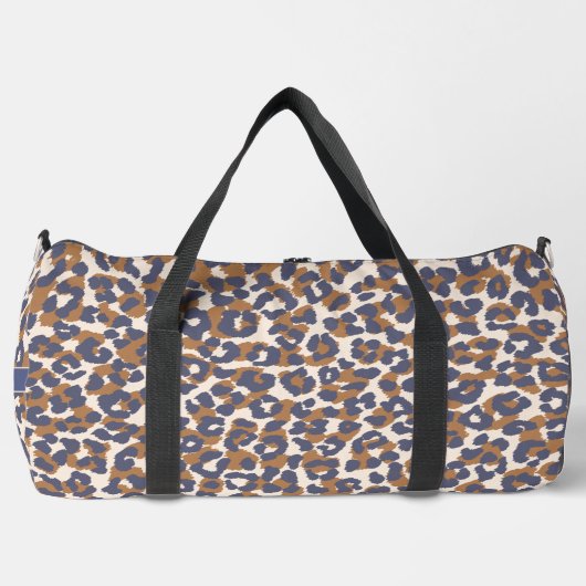 Leopard Print Blue und Brown- Duffle Bag (Vorderseite)