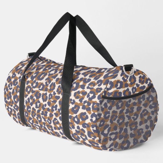 Leopard Print Blue und Brown- Duffle Bag (Rechte Ecke)