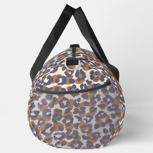Leopard Print Blue und Brown- Duffle Bag (Rechts)