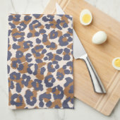 Leopard Print Blue und Brown- Geschirrtuch (Viertel Falte)