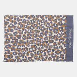 Leopard Print Blue und Brown- Geschirrtuch