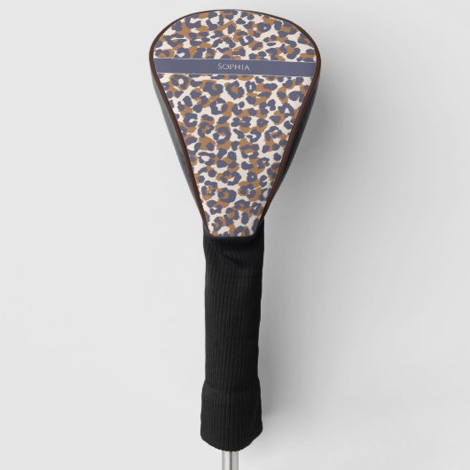 Leopard Print Blue und Brown- Golf Headcover (Vorderseite)
