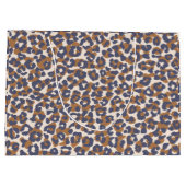 Leopard Print Blue und Brown- Große Geschenktüte (Rückseite)