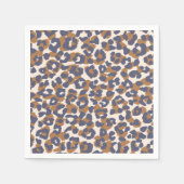 Leopard Print Blue und Brown- Serviette (Vorderseite)