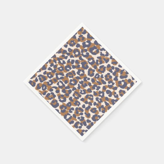 Leopard Print Blue und Brown- Serviette (Ecke)