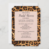 Leopard Print Blush Pink Chic Gold Glam Einladung (Vorderseite)