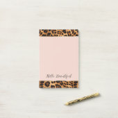 Leopard Print Blush Pink Chic Gold Glam Post-it Klebezettel (Auf Schreibtisch)
