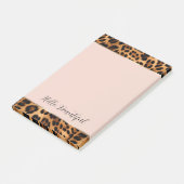 Leopard Print Blush Pink Chic Gold Glam Post-it Klebezettel (angewinkelt)
