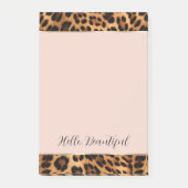 Leopard Print Blush Pink Chic Gold Glam Post-it Klebezettel (Vorderseite)