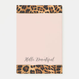 Leopard Print Blush Pink Chic Gold Glam Post-it Klebezettel