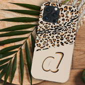 Leopard Print Bold Pop Initial Natural Case-Mate iPhone Hülle