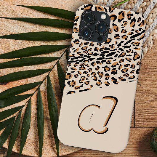 Leopard Print Bold Pop Initial Natural Case-Mate iPhone Hülle