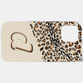 Leopard Print Bold Pop Initial Natural Case-Mate iPhone Hülle (Rückseite (Horizontal))
