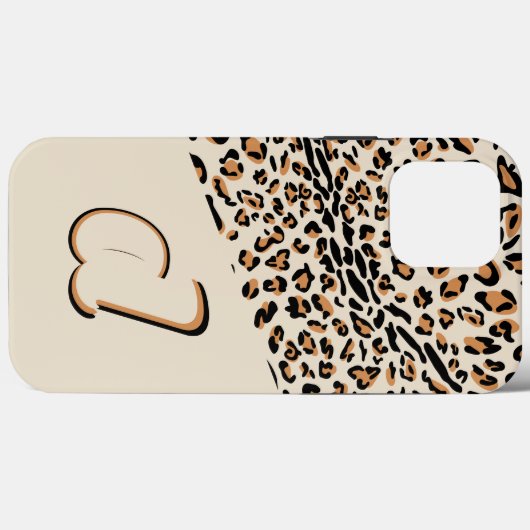 Leopard Print Bold Pop Initial Natural Case-Mate iPhone Hülle (Rückseite (Horizontal))