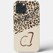 Leopard Print Bold Pop Initial Natural Case-Mate iPhone Hülle (Rückseite)