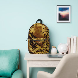 Leopard Print Bookbag - Trendy School & Travel Bag Bedruckter Rucksack